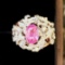 14k Gold 3.18 Ctw Natural Sapphire & Diamond Ring