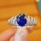 14k Gold 2.26 Ctw Natural Sapphire & Diamond Ring
