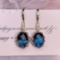 14k Gold 9.29 Ctw Natural Topaz & Diamond Earrings