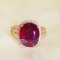 14k Gold 4.62 Ctw Natural Tourmaline & Diamond Ring
