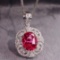 14k Gold 2.33 Ctw Natural Spinel & Diamond Pendant