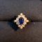 14k Gold 0.81 Ct Vivid Blue Natural Sapphire & Diamond Ring
