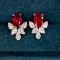 14k Gold 0.57 Ctw Natural Ruby & Diamond Earrings