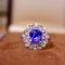 14k Gold 3.27 Ctw Natural Sapphire & Diamond Ring
