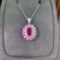 14k Gold 2.15 Ctw Natural Sapphire & Diamond Pendant