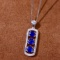 14k Gold 1.05 Ctw Vivid Blue Natural Sapphire & Diamond Pendant
