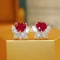 14k Gold 1.41 Ctw Natural Ruby & Diamond Earrings