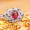 14k Gold 1.41 Ctw Natural Ruby & Diamond Ring