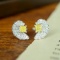 14k Gold 0.51 Ctw Natural Yellow Diamond & Diamond Earrings