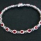 14k Gold 4.44 Ctw Natural Ruby & Diamond Bracelet
