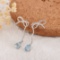 14k Gold 1.61 Ctw Natural Aquamarine & Diamond Earrings