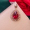14k Gold 2.8 Ct Natural Tourmaline & Diamond Pendant