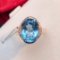 14k Gold 7.25 Ct Natural Topaz & Diamond Ring