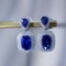 14k Gold 4.23 Ctw Natural Sapphire & Diamond Earrings