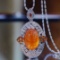 14k Gold 12.06 Ctw Natural Spessartine & Diamond Pendant