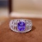 14k Gold 2.31 Ctw Natural Sapphire & Diamond Ring