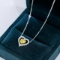 14k Gold 0.61 Ctw Natural Yellow Diamond & Diamond Necklace