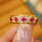 14k Gold 0.78 Ctw Natural Ruby & Diamond Ring