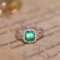 14k Gold 1.62 Ctw Vivid Green Natural Emerald & Diamond Ring