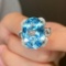 14k Gold 10.48 Ctw Natural Aquamarine & Diamond Ring