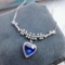 14k Gold 2.20 Ctw Natural Sapphire & Diamond Necklace