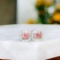 14k Gold 0.15 Ct Natural Pink Diamond & Diamond Earrings
