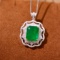 14k Gold 4.79 Ctw Vivid Green Natural Emerald & Diamond Pendant