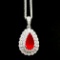 14k Gold 1.89 Ctw Natural Ruby & Diamond Pendant