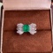 14k Gold 1.93 Ctw Vivid Green Natural Emerald & Diamond Ring