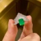 14k Gold 1.92 Ctw Vivid Green Natural Emerald & Diamond Ring