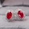 14k Gold 1.59 Ctw Natural Ruby & Diamond Earrings
