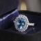 14k Gold 3.11 Ctw Natural Aquamarine & Diamond Ring