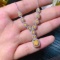 14k Gold 1.88 Ctw Natural Yellow Diamond & Diamond Necklace