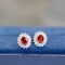 14k Gold 1.38 Ctw Natural Ruby & Diamond Earrings