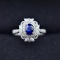 14k Gold 1.83 Ctw Natural Sapphire & Diamond Ring