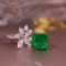 14k Gold 3.17 Ctw Vivid Green Natural Emerald & Diamond Ring