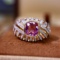 14k Gold 2.58 Ctw Natural Sapphire & Diamond Ring
