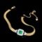 14k Gold 0.55 Ctw Vivid Green Natural Emerald & Diamond Bracelet