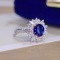 14k Gold 3.56 Ctw Natural Sapphire & Diamond Ring/pendant