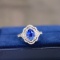 14k Gold 2.51 Ctw Natural Sapphire & Diamond Ring/pendant