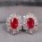 14k Gold 1.45 Ct Natural Ruby & Sapphire Earrings