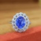 14k Gold 3.05 Ctw Natural Sapphire & Diamond Ring
