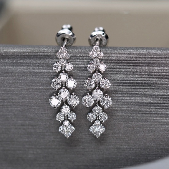 14k Gold 1.13 Ct Natural H Diamond Earrings