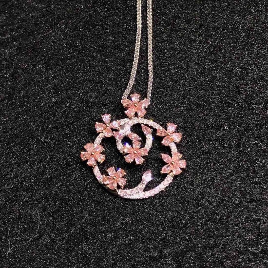 14k Gold 0.24 Ct Natural Pink Diamond & Diamond Necklace