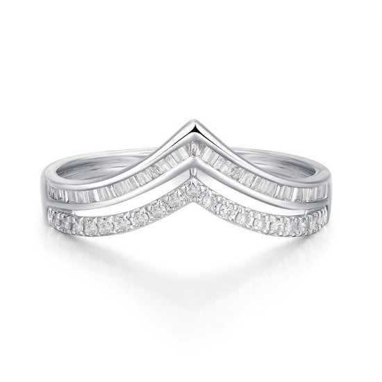 14k Gold 0.25 Ct Natural H Diamond & Eternity Band Ring