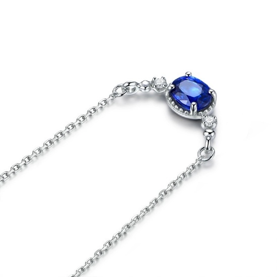 14k Gold 0.57 Ctw Natural Sapphire & Diamond Necklace