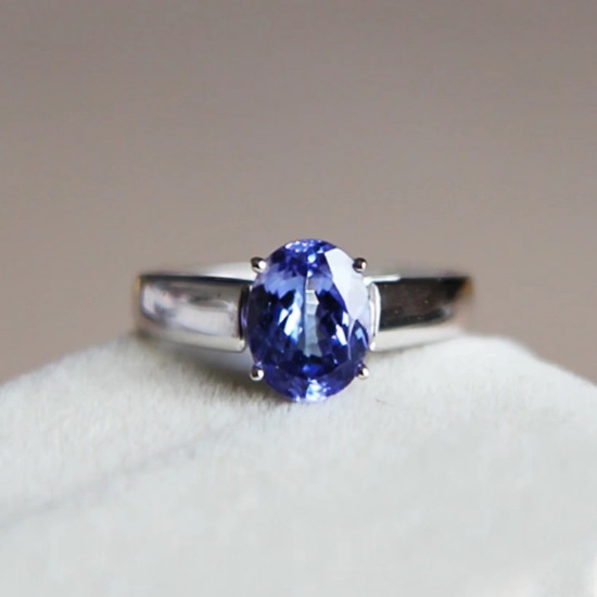 14k Gold 1.82 Ct Natural Tanzanite & Solitaire Ring