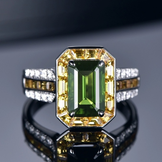 14k Gold 2.50 Ctw Natural Tourmaline & Diamond Ring