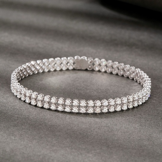 14k Gold 2.22 Ct Natural H Diamond Bracelet