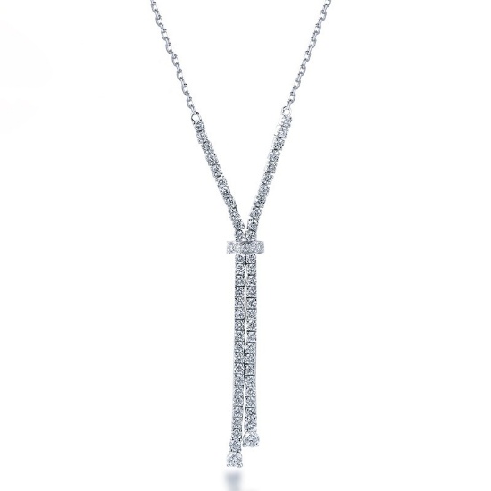14k Gold 0.91 Ct Natural H Diamond Necklace